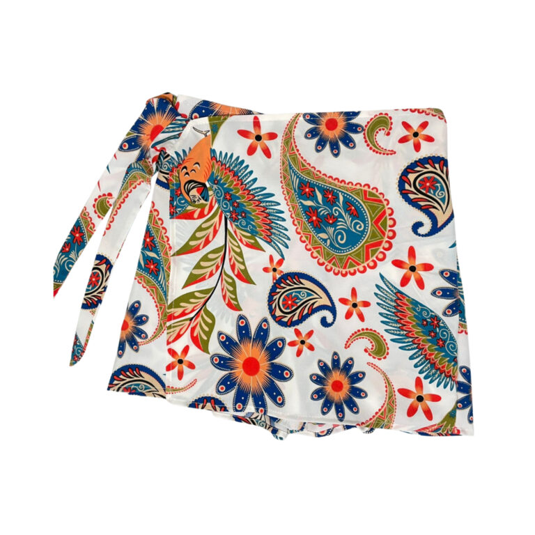 Short Saia Estampada com elástico, amarração
