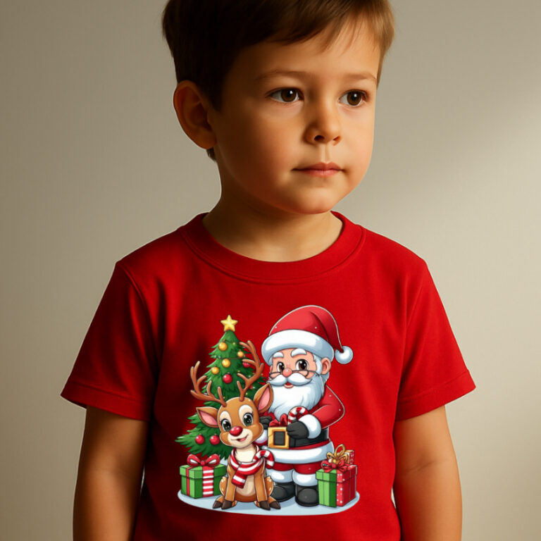 Camiseta Infantil Estampada Natal 2025 varias esta