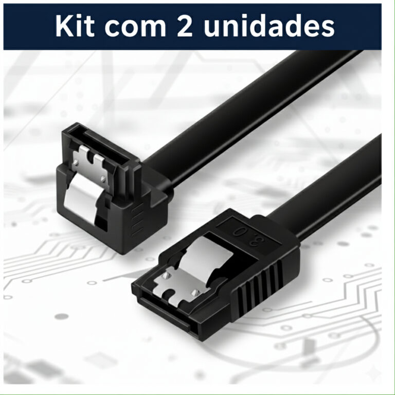 Kit 2x Cabo SATA 3.0 6Gb/s – Reto + L 90° p