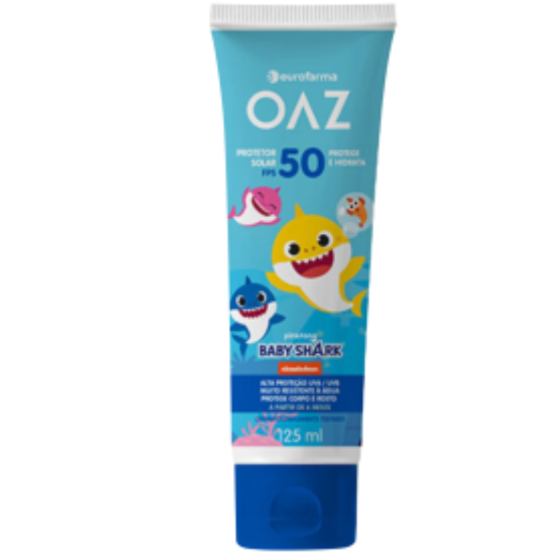 Protetor Solar Creme Oaz Baby Shark Fps50 – 125mL