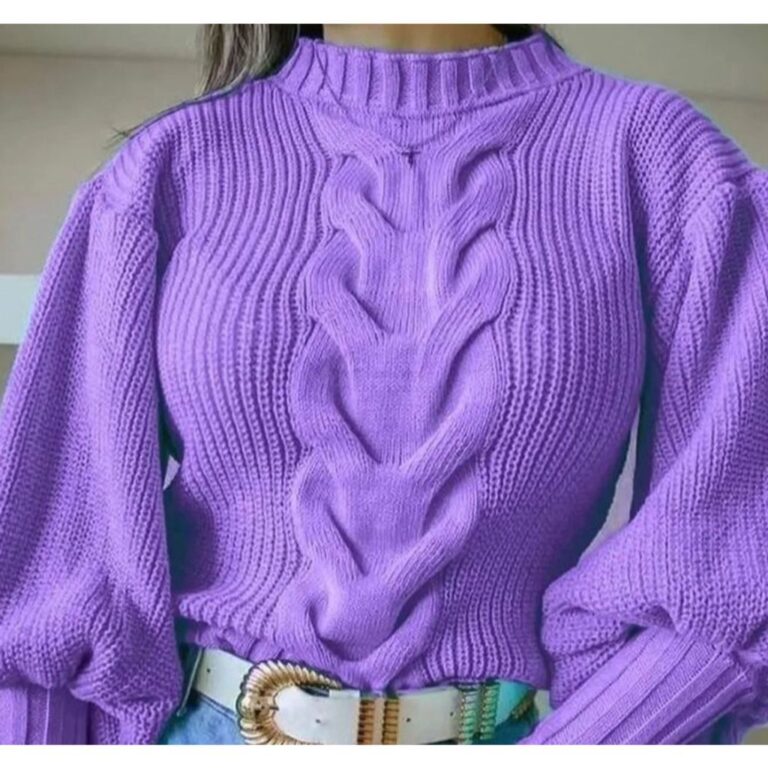 Blusa de frio feminina com trança fontal tendênc