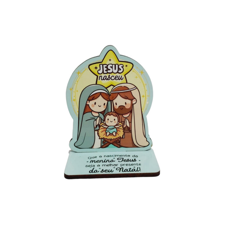 kit  Lembrancinha 8cm Mini presépio com base mdf 