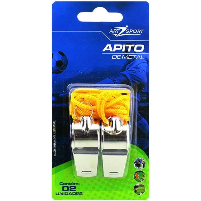 KIT Apito De Metal Com Cordão Profissional 115 dB