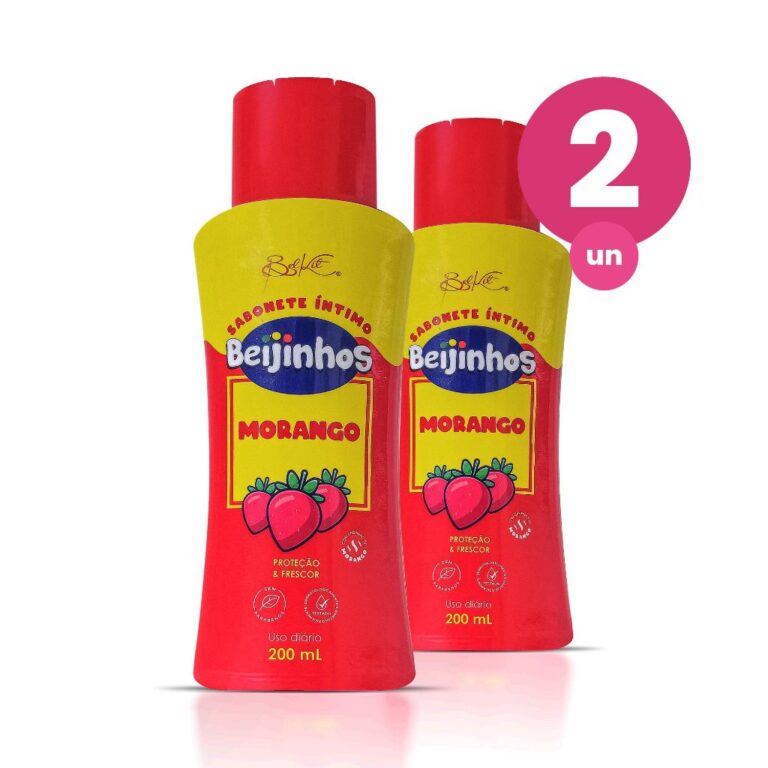 Kit 2 Sabonete Íntimo Feminino Morango Beijinhos 