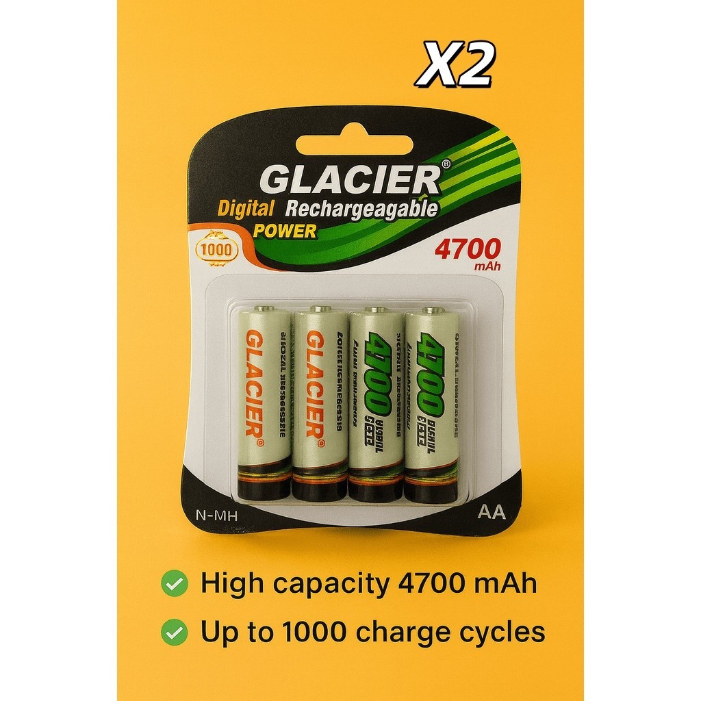 Kit 8 Pilhas Recarregáveis AA 4700mAh Maxday  Alta Performance, Econômicas e Sustentáveis