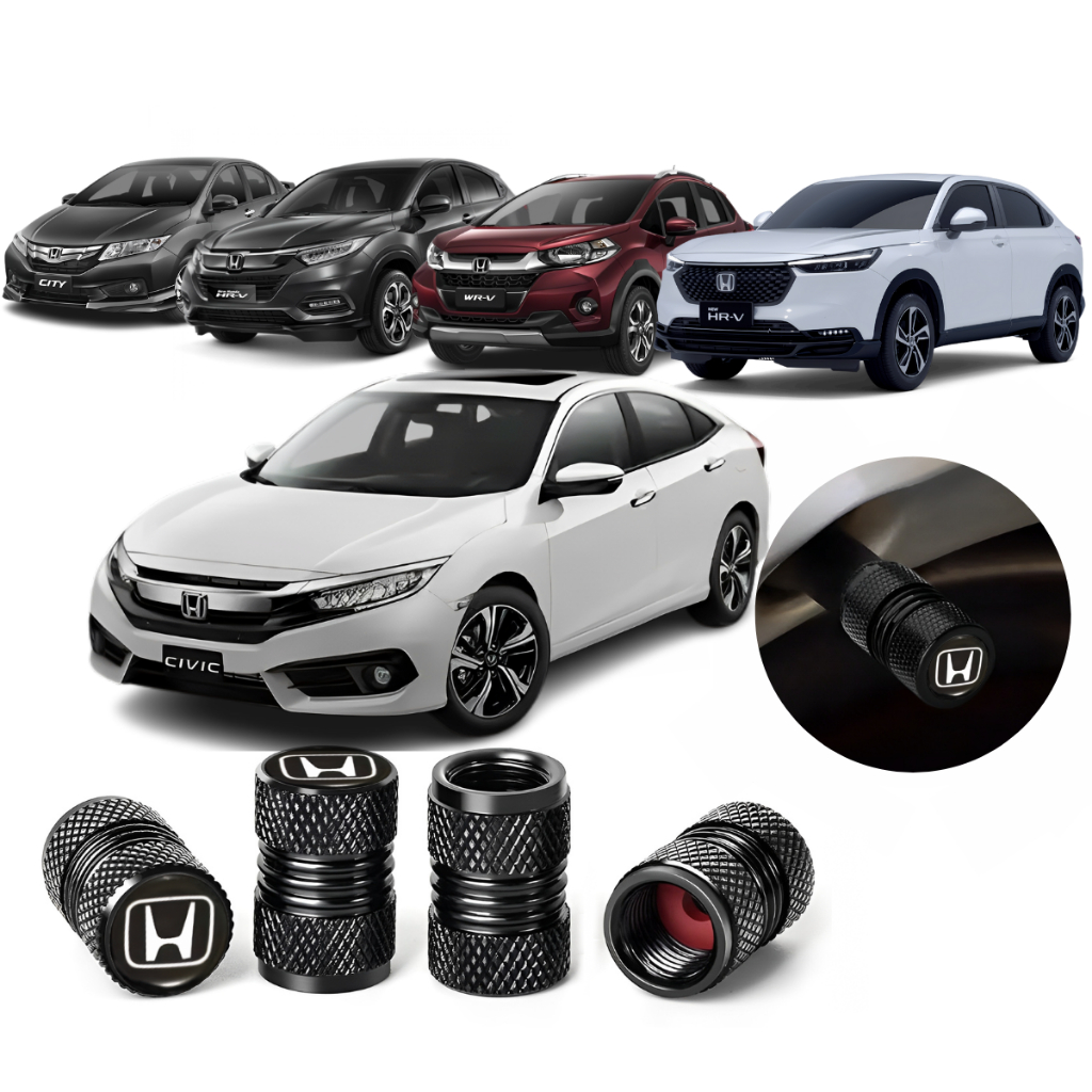 Kit 4 Tampas Bico de Pneu Personalizada Universal para Veículos Honda, Civic HR-V WR-V City Fit