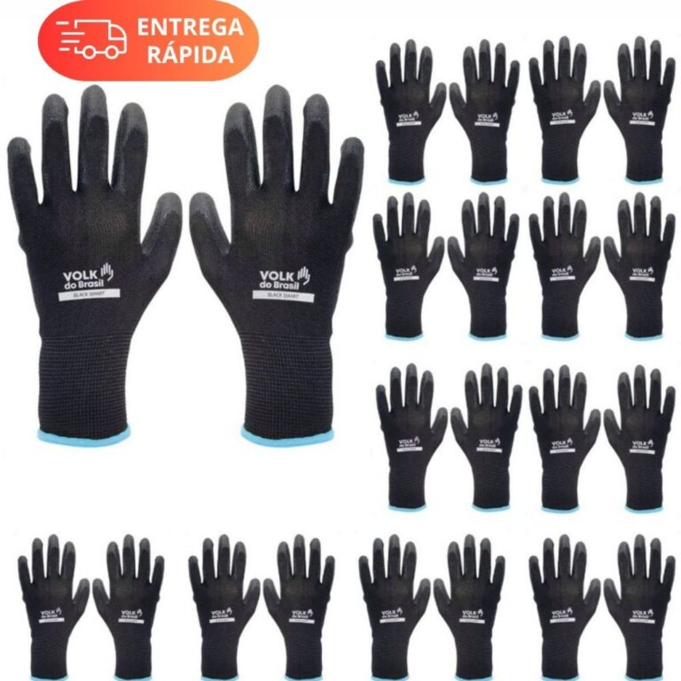 Kit 12 Pr Luva Epi Mecanico Segurança Multitato M