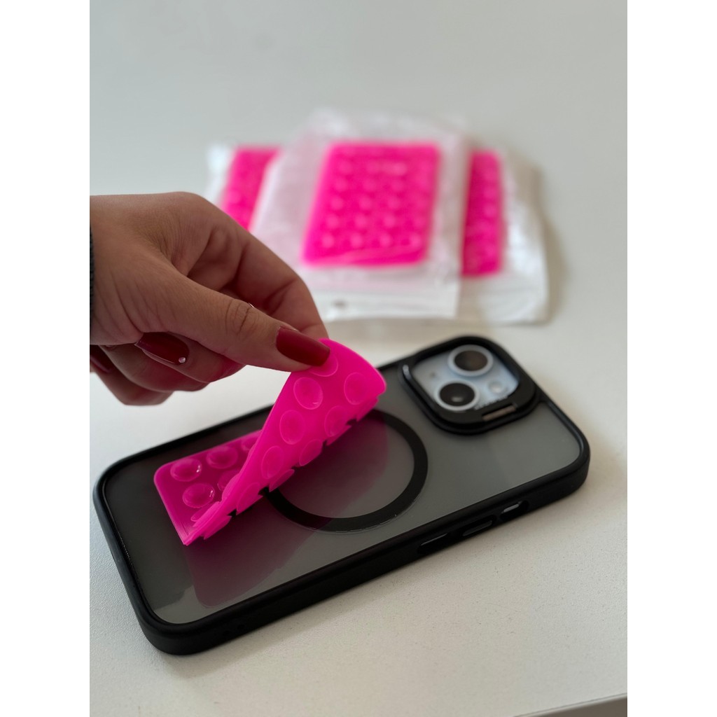 Suporte de Celular Ventosa Dupla Face com Ventosa de Silicone  6cm x 9cm