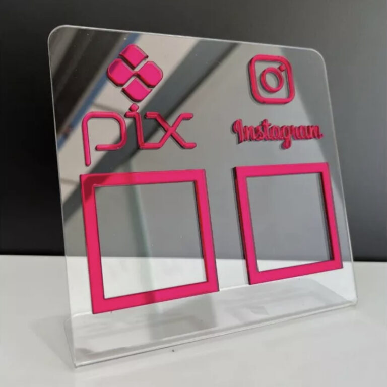 Placa Pix Display Mesa Balcão PIX Instagram Inter