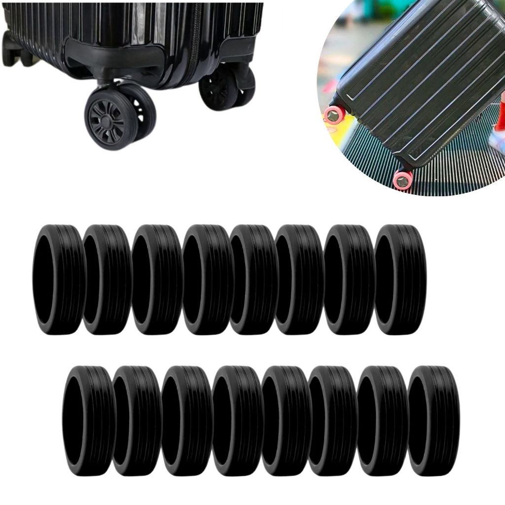 Kit 16 Capa Protetora Para Rodinhas Roda de Mala de Viagem Cadeira Silenciosa Silicone Universal
