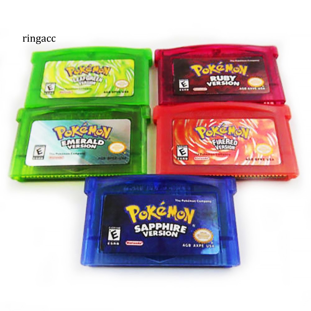 RAC  Sapphire/Emerald/Fire Red/Leaf Green/Ruby Pokemon Cartucho De Cartas De Jogo Para GBA