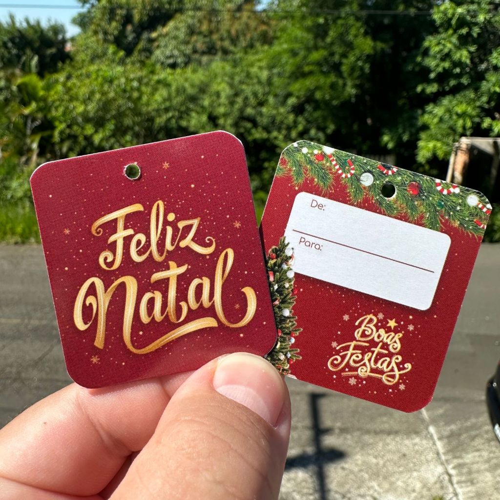 Mini tag de natal – Cantos arredondados