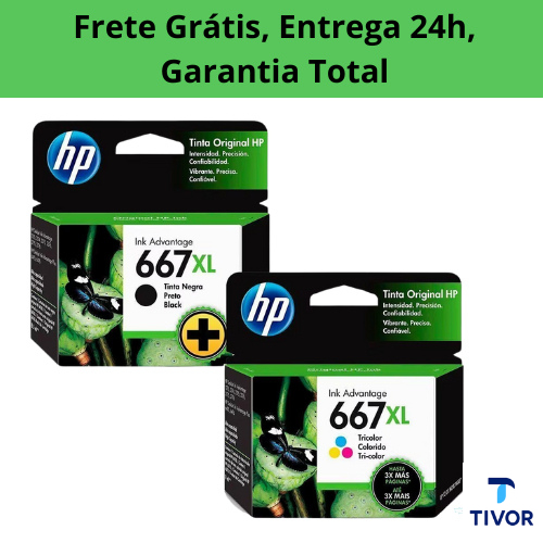 Kit Cartucho 667xl Preto+Colorido  Original E Lacr