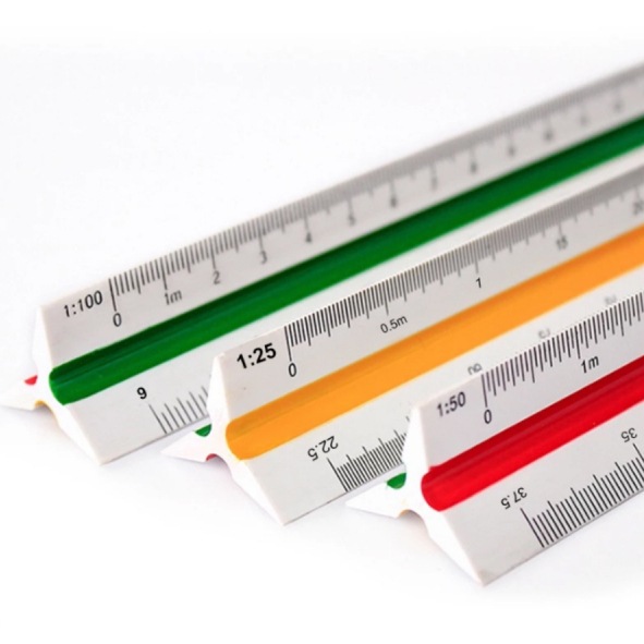 ESCALÍMETRO DE PLÁSTICO 30 CM C/ 6 ESCALAS ̵