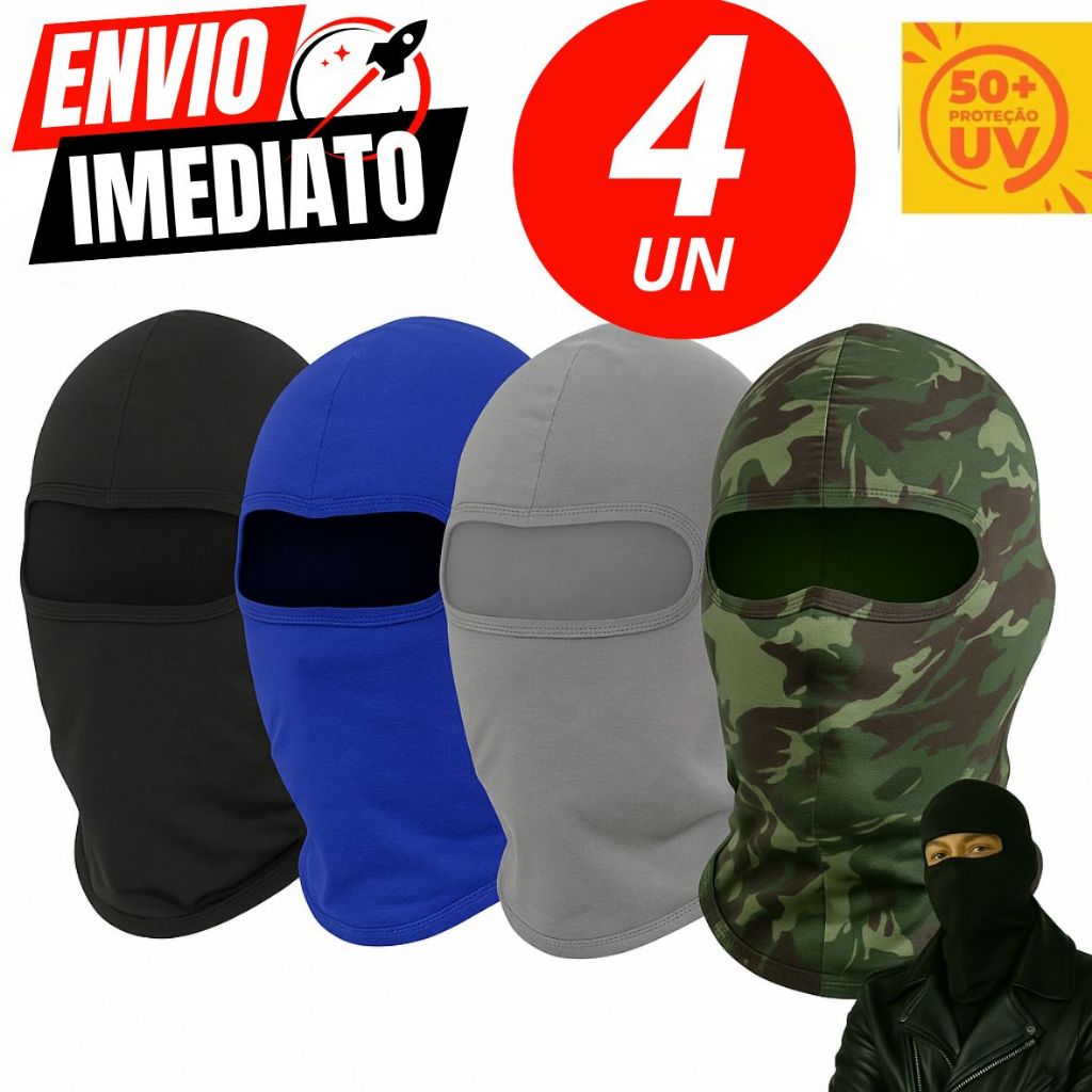 Kit 4 2 Touca Ninja Balaclava Motoqueiros Bandana Militar Tatica Facial Frio Máscara Moto proteção s