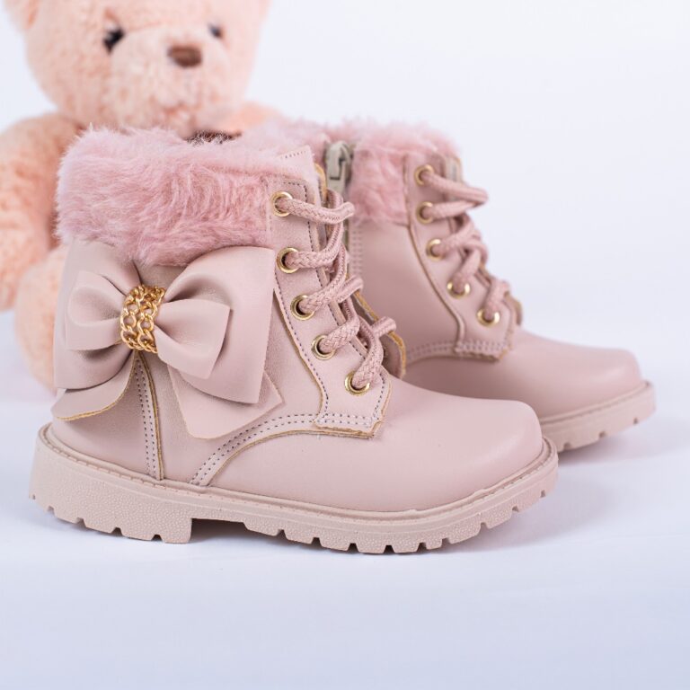 Bota Coturno Feminino Modelo Laço Botinha Menina 
