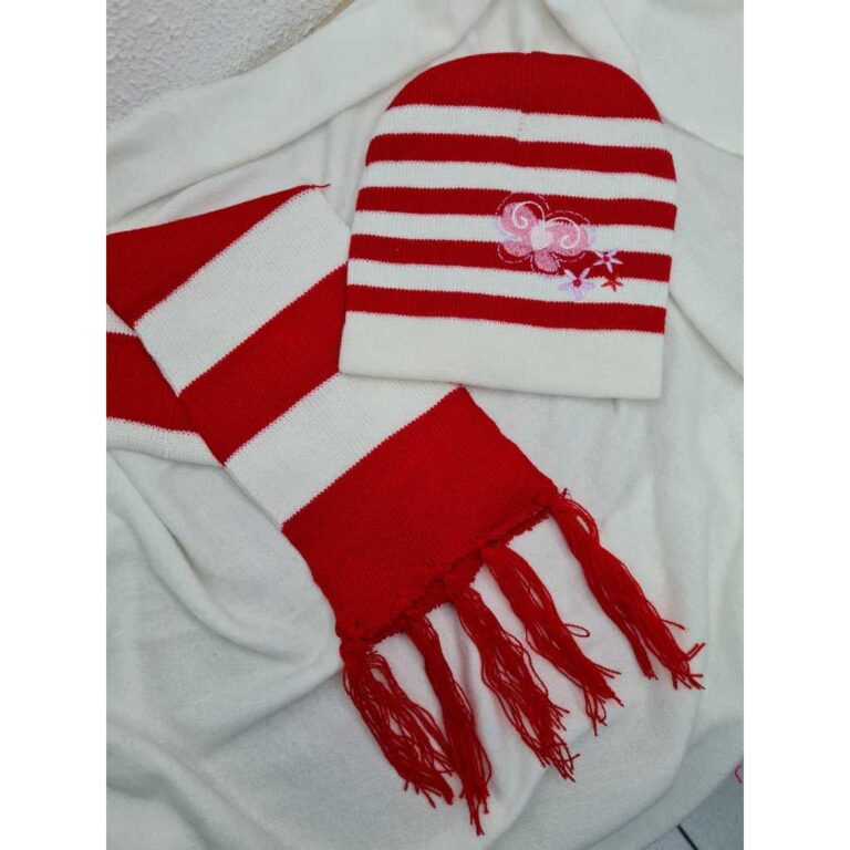 Kit Touca com Cachecol Listrado menina Infantil