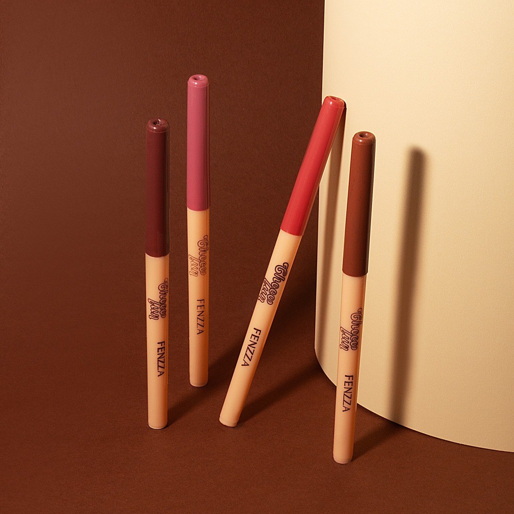 LAPIS DE BOCA FENZZA CHOCO FUN CONTORNO LABIAL RETRÁTIL TIRAMISU DOLCE BOMBOM BANOFFE KIT
