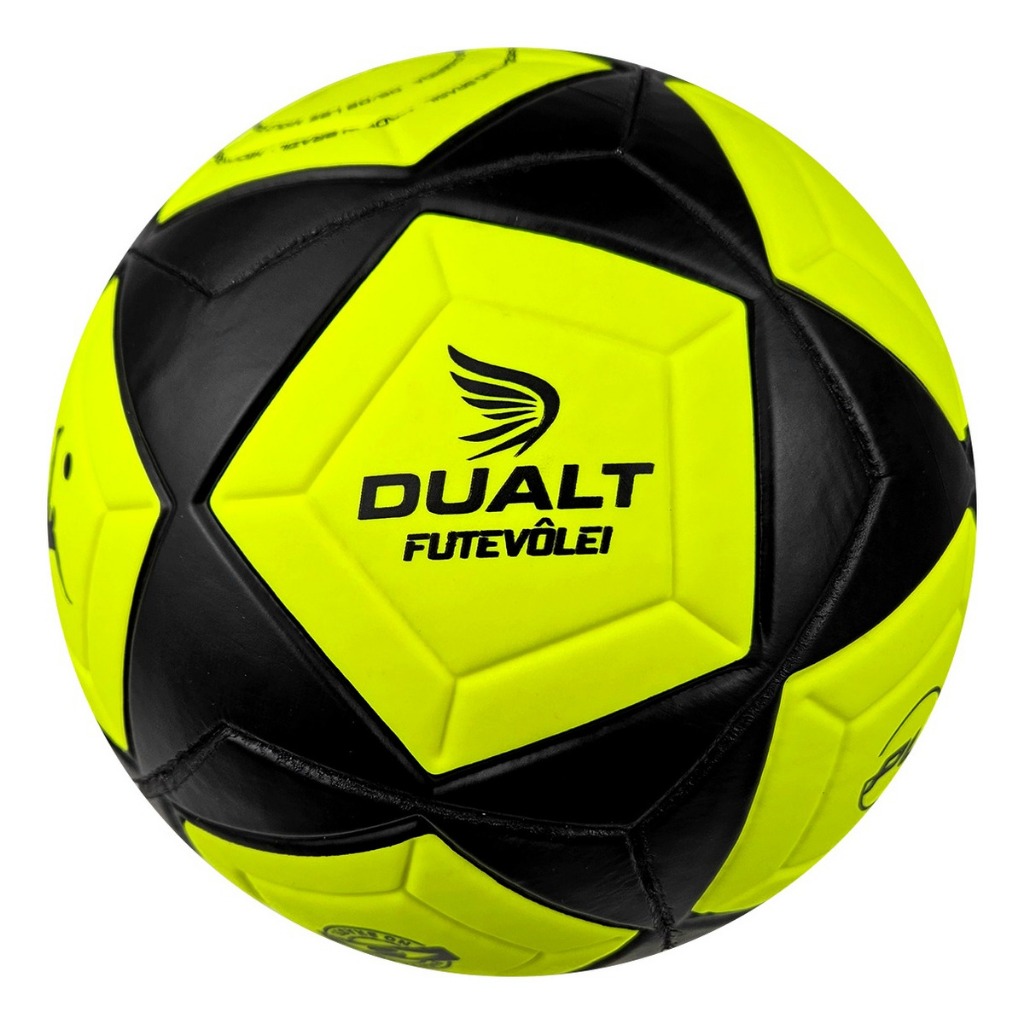 Bola Profissional de Futevôlei Dualt Oficial Areia – Amarela Preta Ideal Para Jogos, Treino e Lazer.