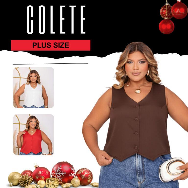 Colete Camisa Social Plus Size Alfaiataria com Bot