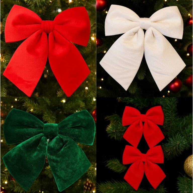 Laço Natalino Veludo Decoração de Árvore Natal