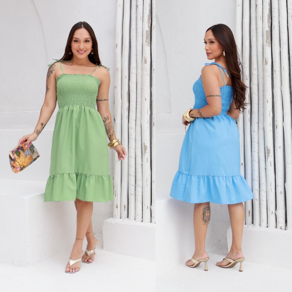 VESTIDO FEMININA COM LATEX MODA VERÃO 17