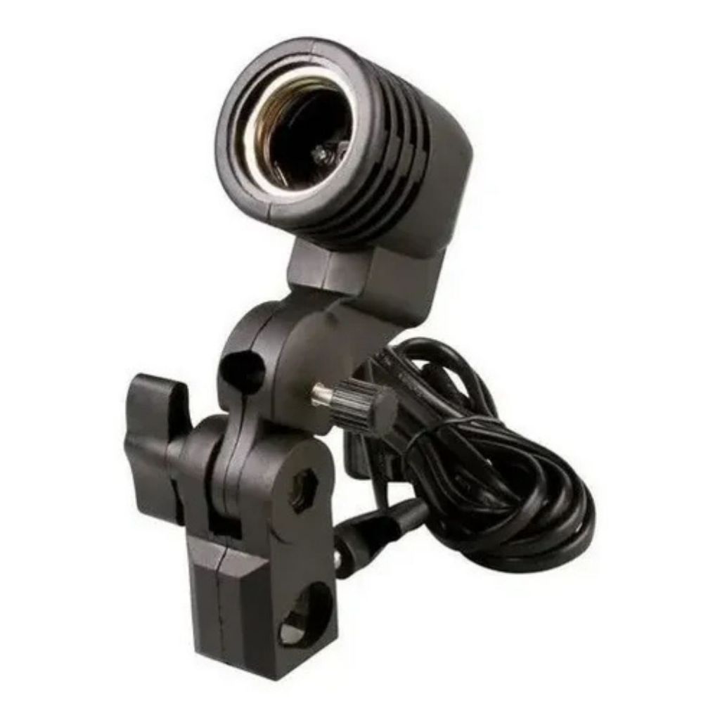 Iluminador Suporte Soquete Para Lâmpada Sombrinha E Tripé