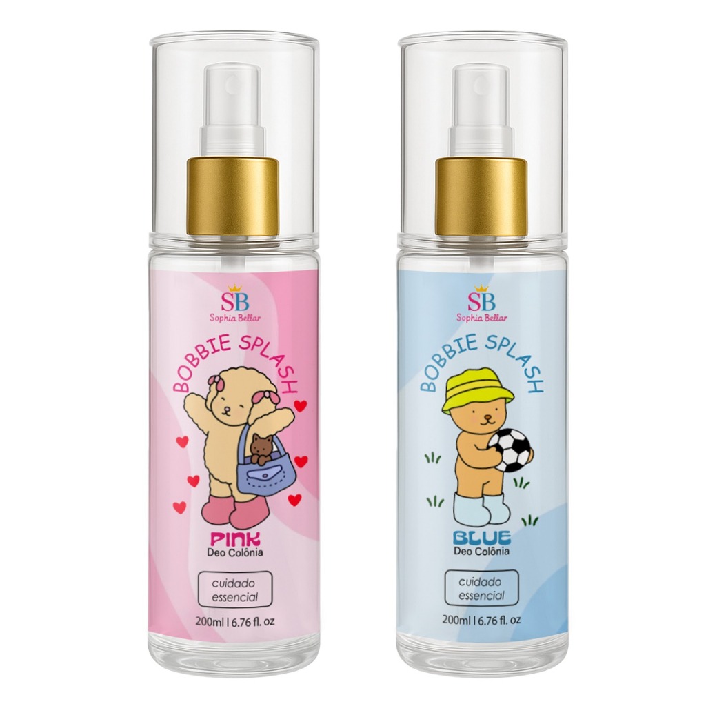 Kit Body Pink E Blue Splash Sophia Bellar Colônias Infantis 200ml | Menina E Menino