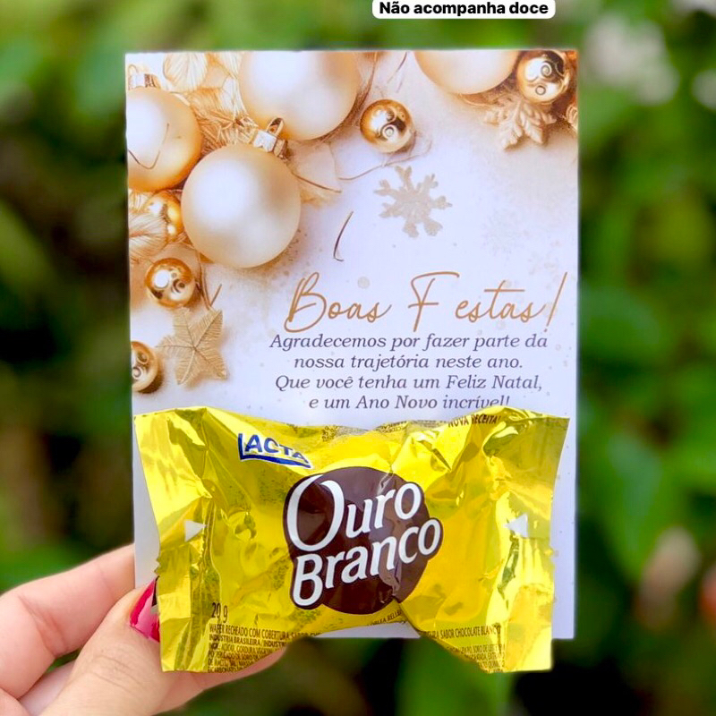 Natal Ano Novo Fim de Ano 30/50/100  Cards para colocar Bombom Cliente Agradecimento