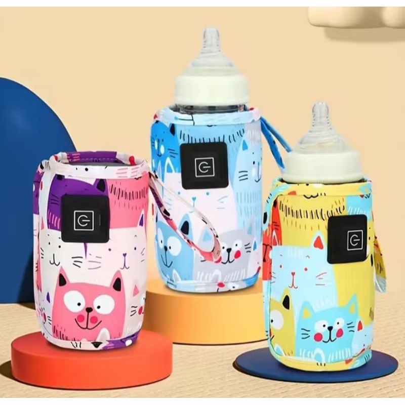 Aquecedor de água de leite USB, bolsa isolada para carrinho de viagem, aquecedor de mamadeira de enf
