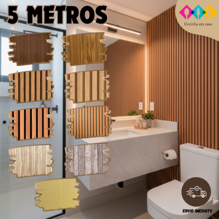 Papel de Parede Madeira 3D 5 METROS X 45CM Auto Ad