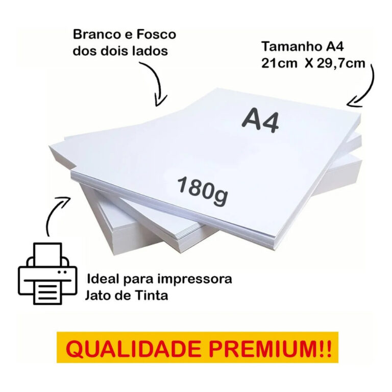 Papel Offset 180g Opaline Liso 100 Folhas A4 Branc