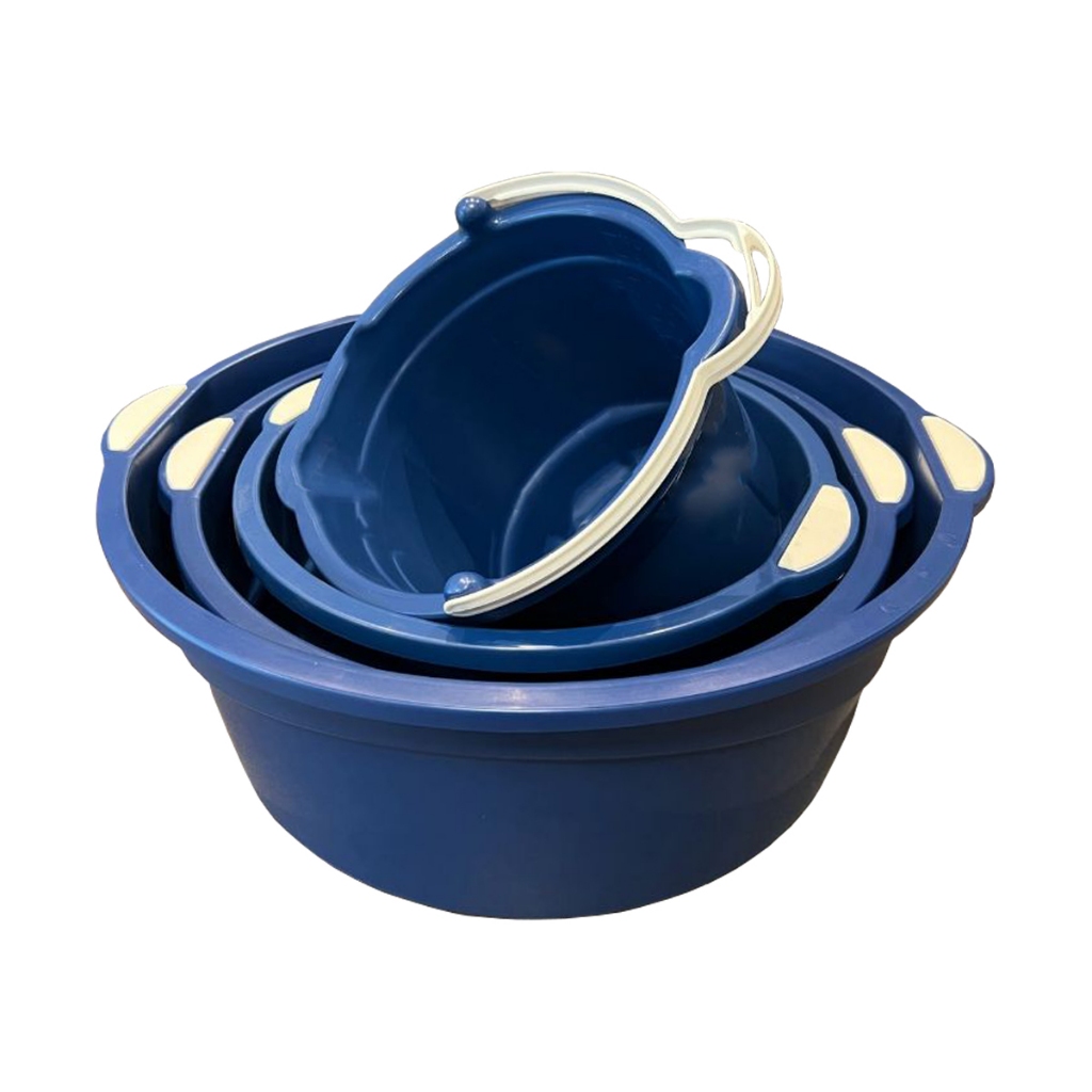 Kit 3 Bacias + Balde Plástico Multiuso Resistente Para Cozinha Lavanderias Limpezas Domésticas Casas