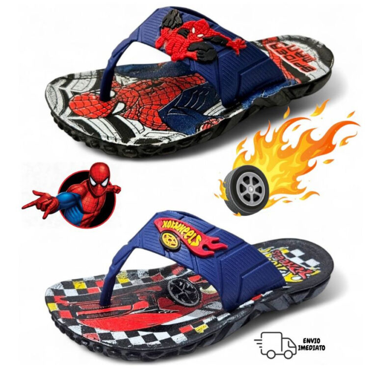 KIT 2 Pares Chinelo Infantil  de Dedo Tratorado Ma