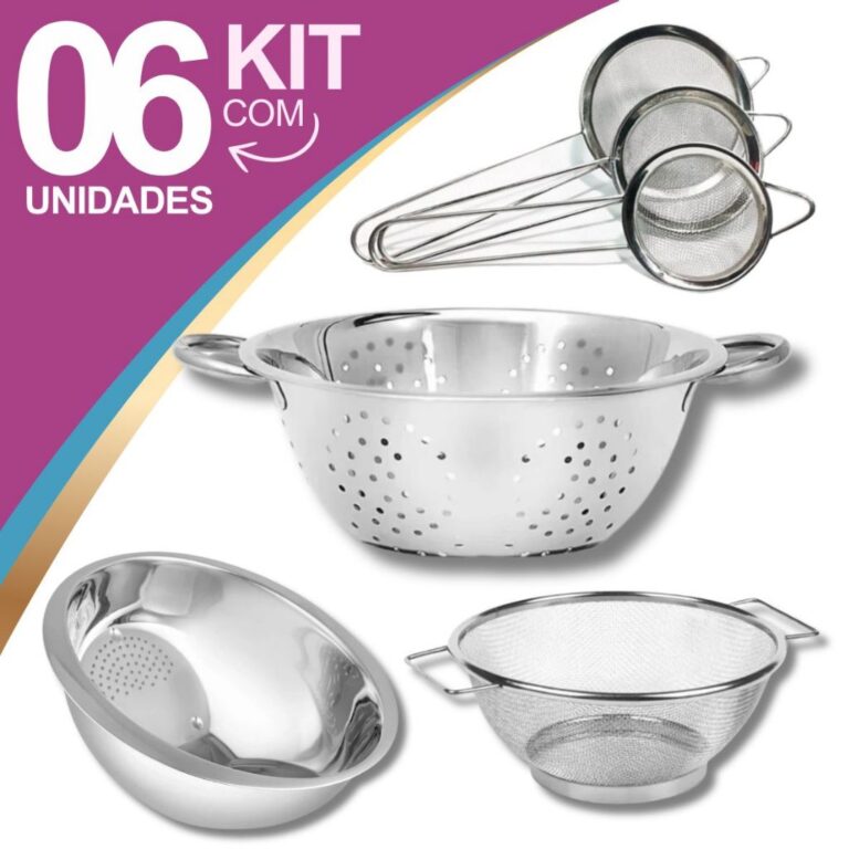 Kit 4 peças Escorredor De Arroz + Escorredor De M