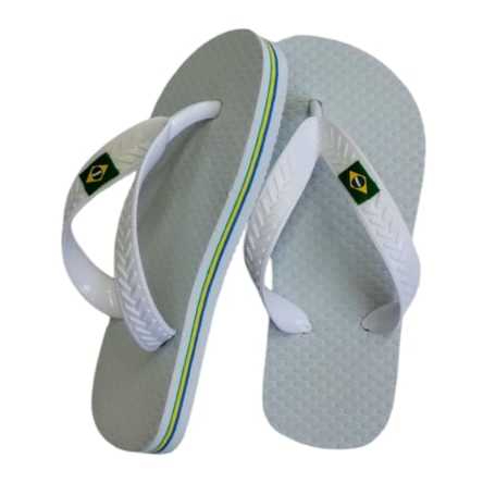 Chinelo Do Brasil 3 filetes Branco Infantil Juveni