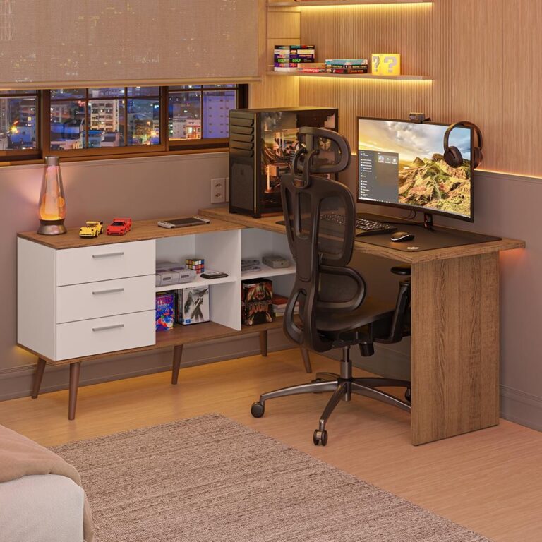Escrivaninha Em L Mesa Para Computador Gamer 3 Gav