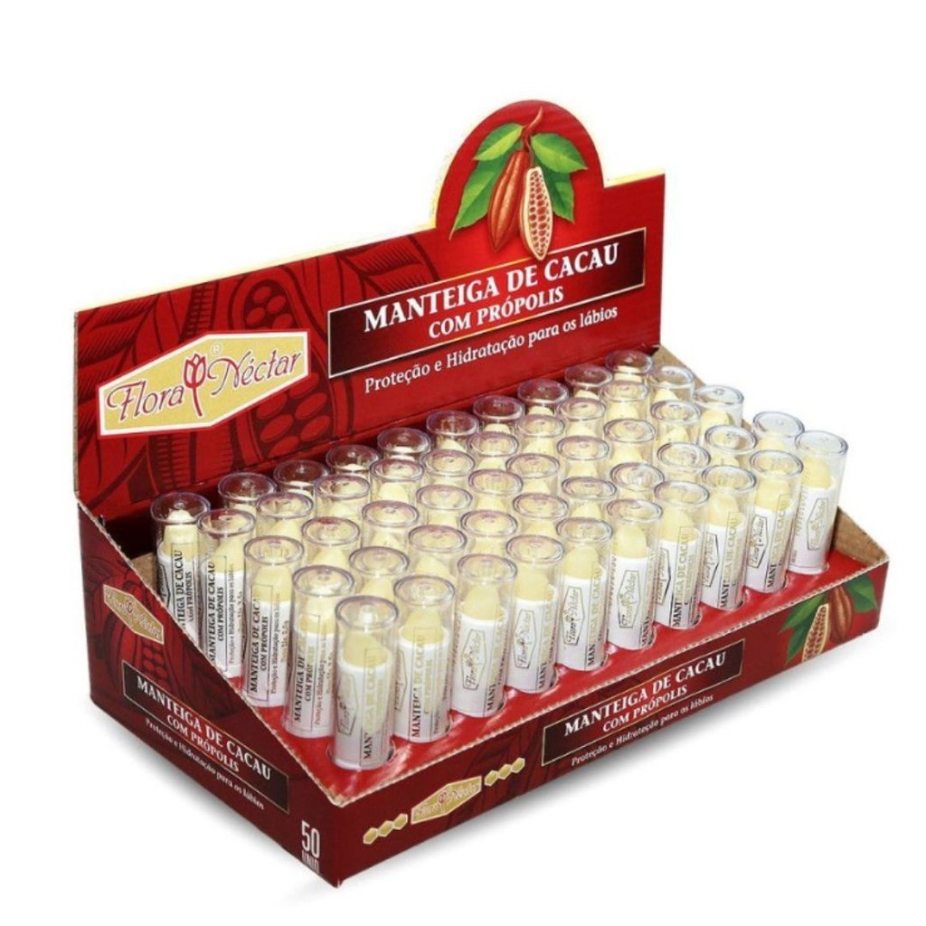Manteiga De Cacau Com Propolis 50 Unidades Flora Néctar