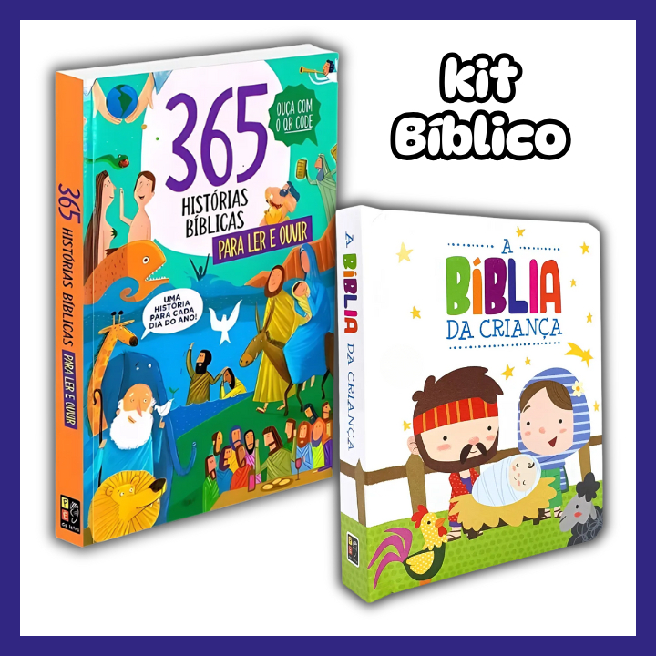 kit 2 Livros: 365 Histórias Bíblicas + A Bíblia