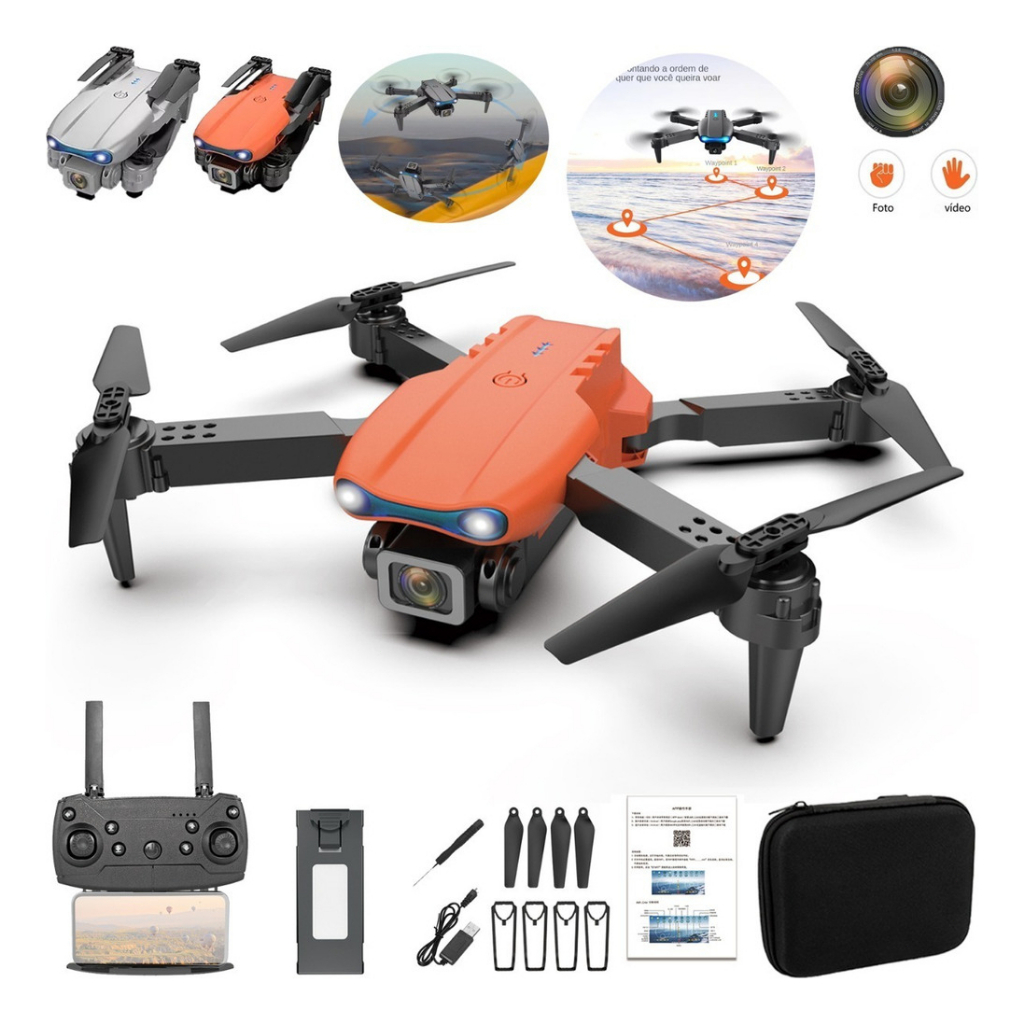 DLI Mini Drone E99 Profissional 4K Com 2 Câmeras Controle Remoto Fotografia Aérea Quadricóptero