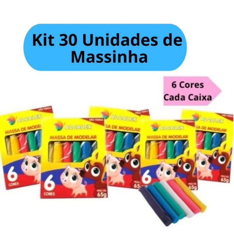 Kit 30 Unidades de Massinha de Modelar 5 Caixinhas