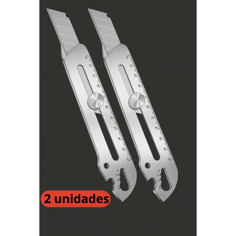 Kit 2 Estilete Profissional Aço 18mm Laminas Meta