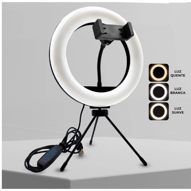 Ring Light de Mesa  Portátil Luminária De Led  T
