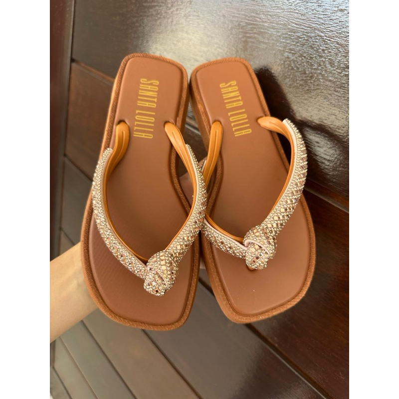 Sandália Rasteira Feminina com Strass Bico Quadrado Confortável e Elegante para Dia a Dia