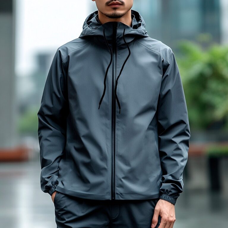 Jaqueta Corta vento lisa 100 % Forrada com capuz a