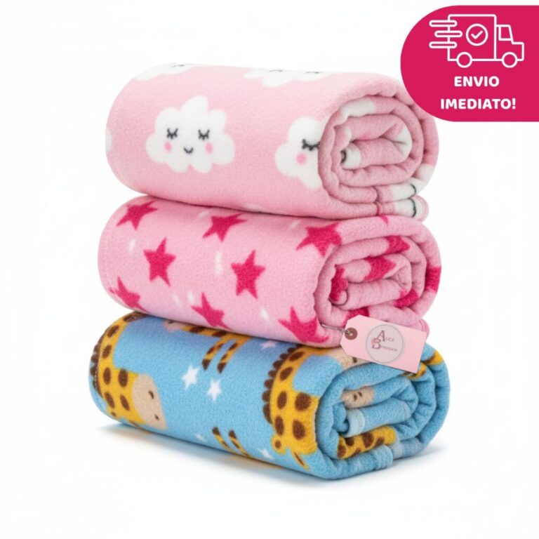 KIT 3 MANTA de bebê Cobertor do Bebe Mantinha Mic