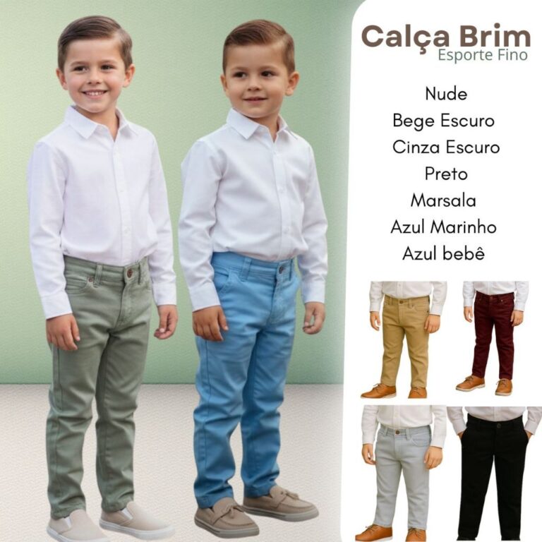 Calça Masculina Infantil Menino Esporte Fino Soci