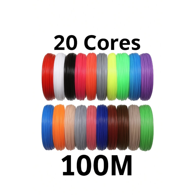 Refil Filamento Pla Kit 20 Cores 100m para Caneta 