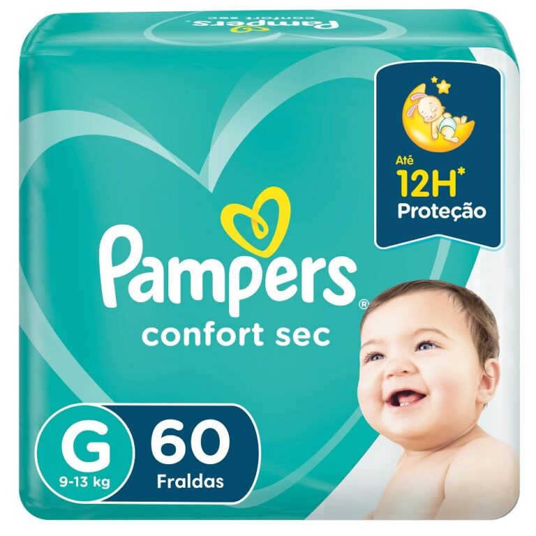 Fralda Pampers Confort Sec Super Tamanho G 60 Unid