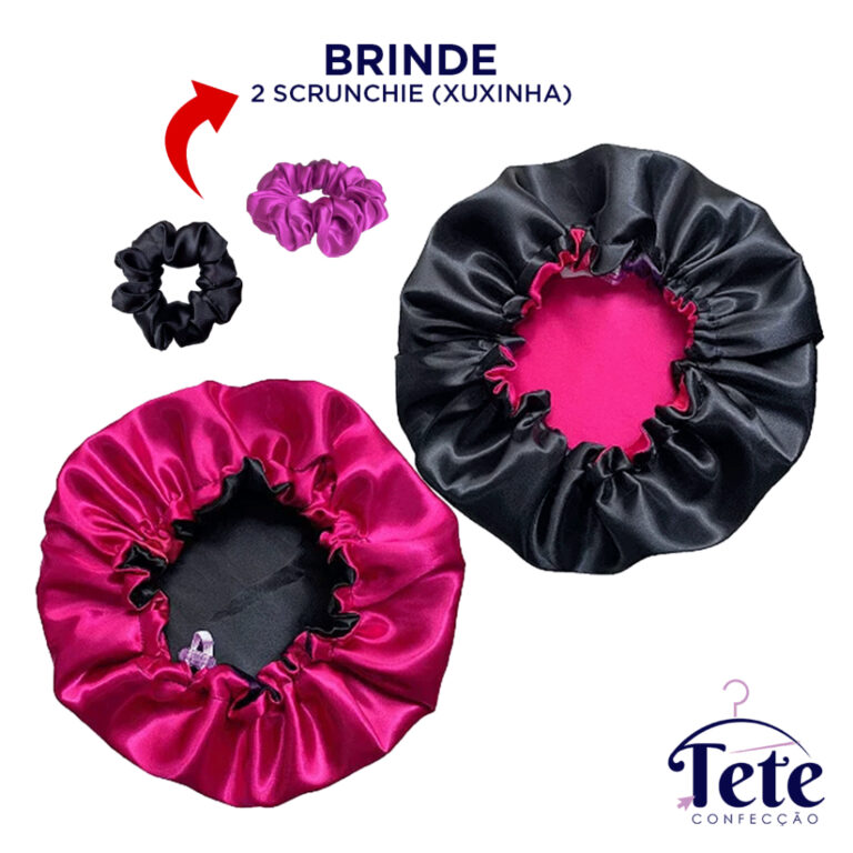 2 Touca Toca de Cetim Luxo Dupla Face Cabelo Dormi